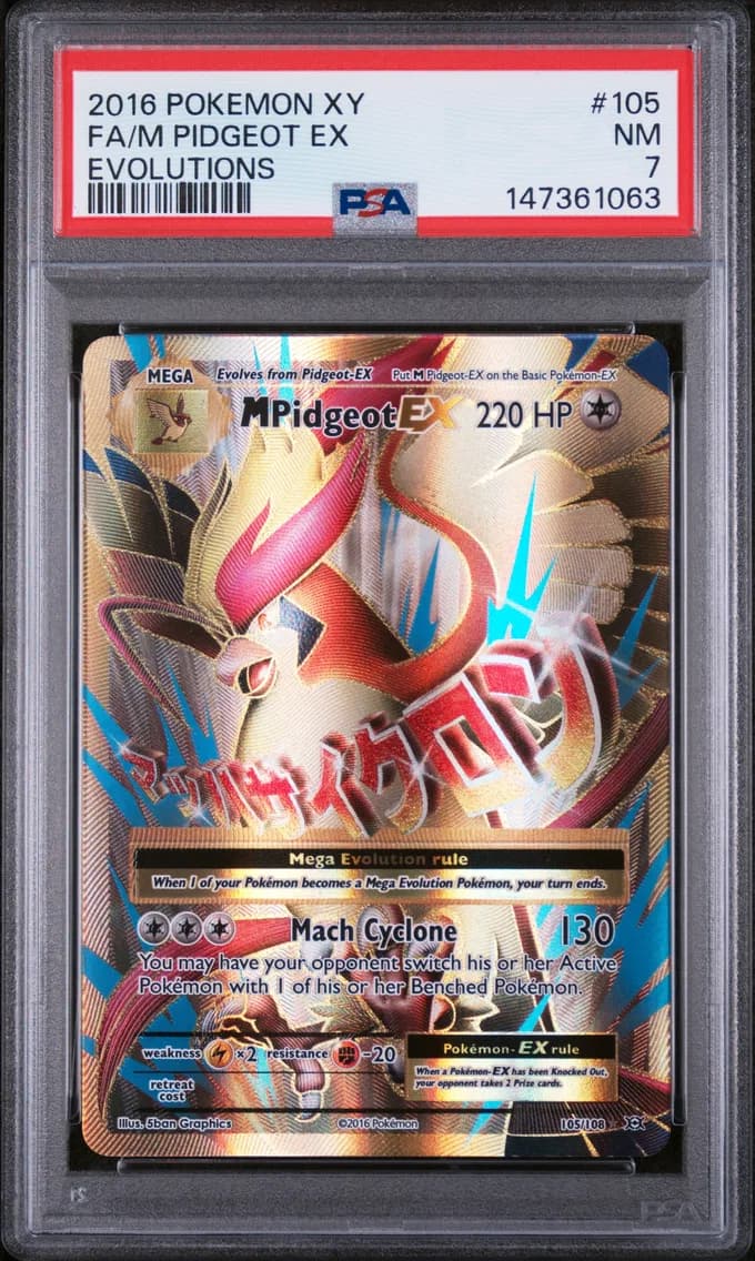 M Pidgeot EX, XY Evolutions, PSA 7