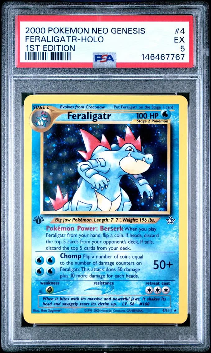 Feraligatr-Holo, Neo Genesis 1st Edition, PSA 5