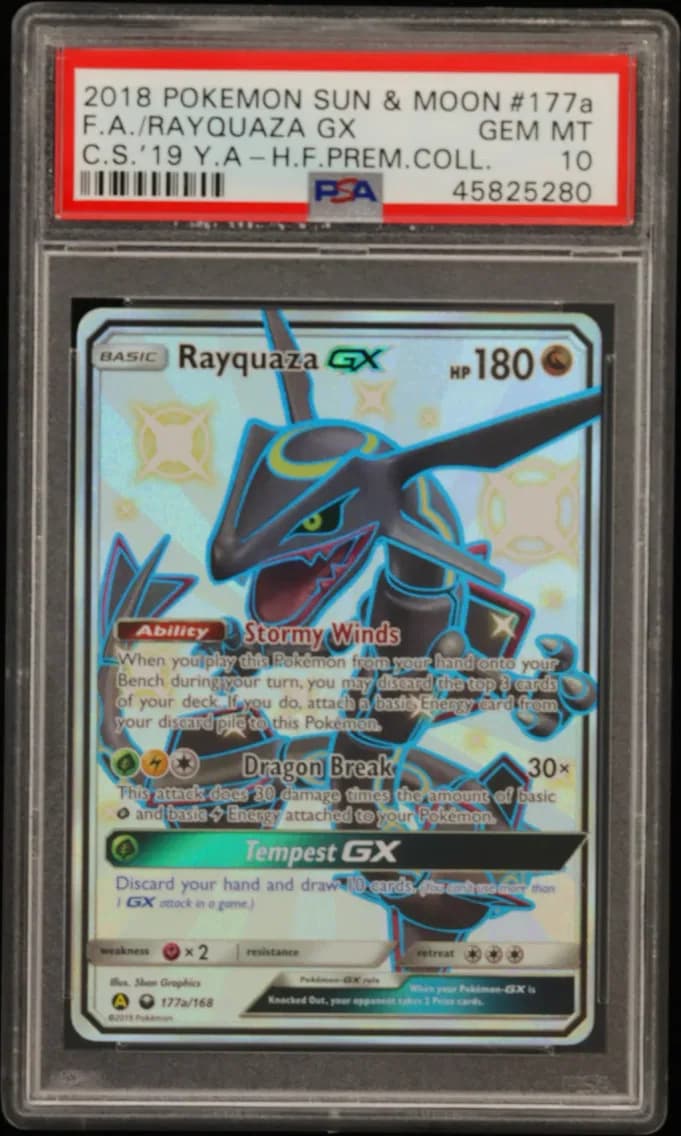 Rayquaza GX, Sun & Moon Celestial Storm, PSA 10