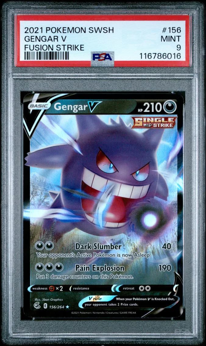 Gengar V, Sword & Shield Fusion Strike, PSA 9