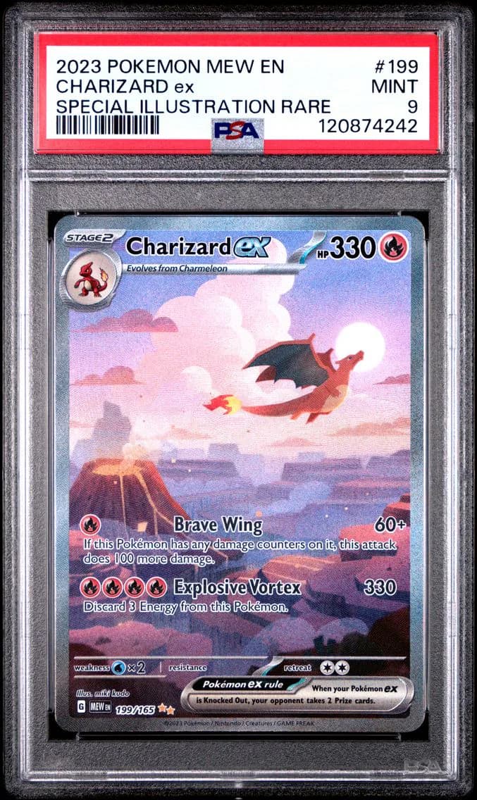 Charizard EX, 151, PSA 9