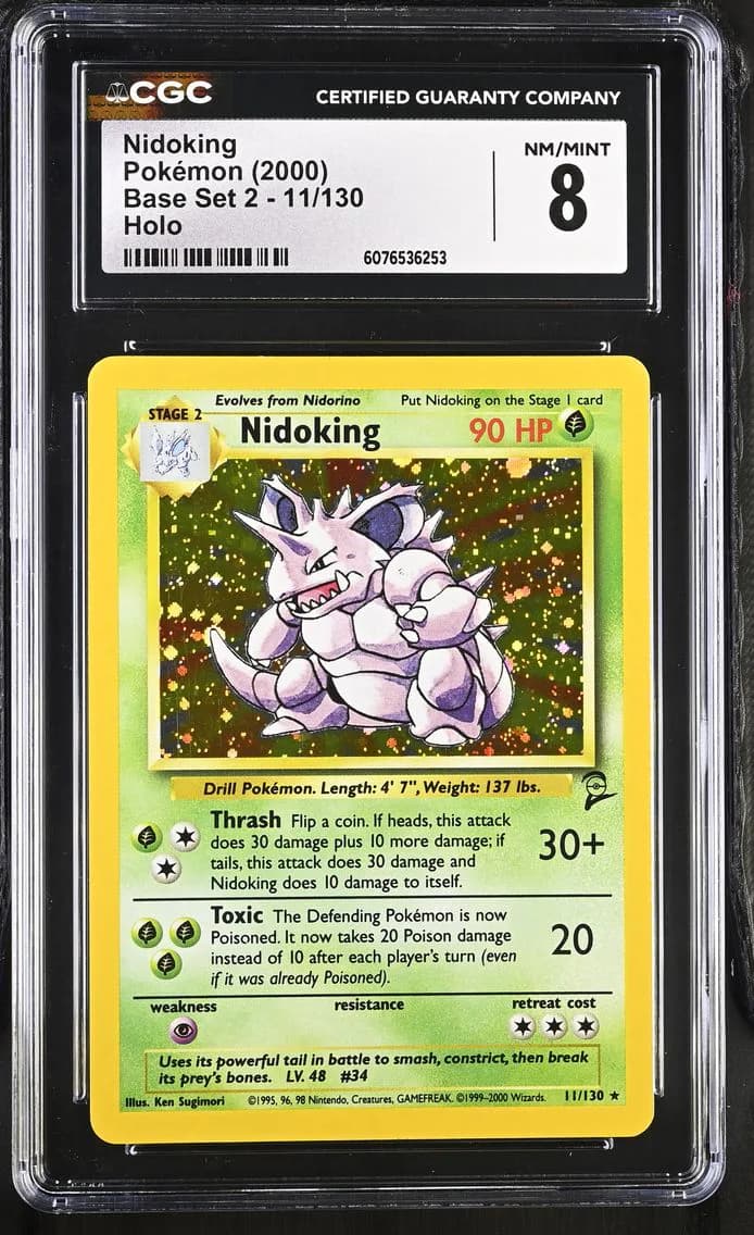 Nidoking, Base Set 2, CGC 8