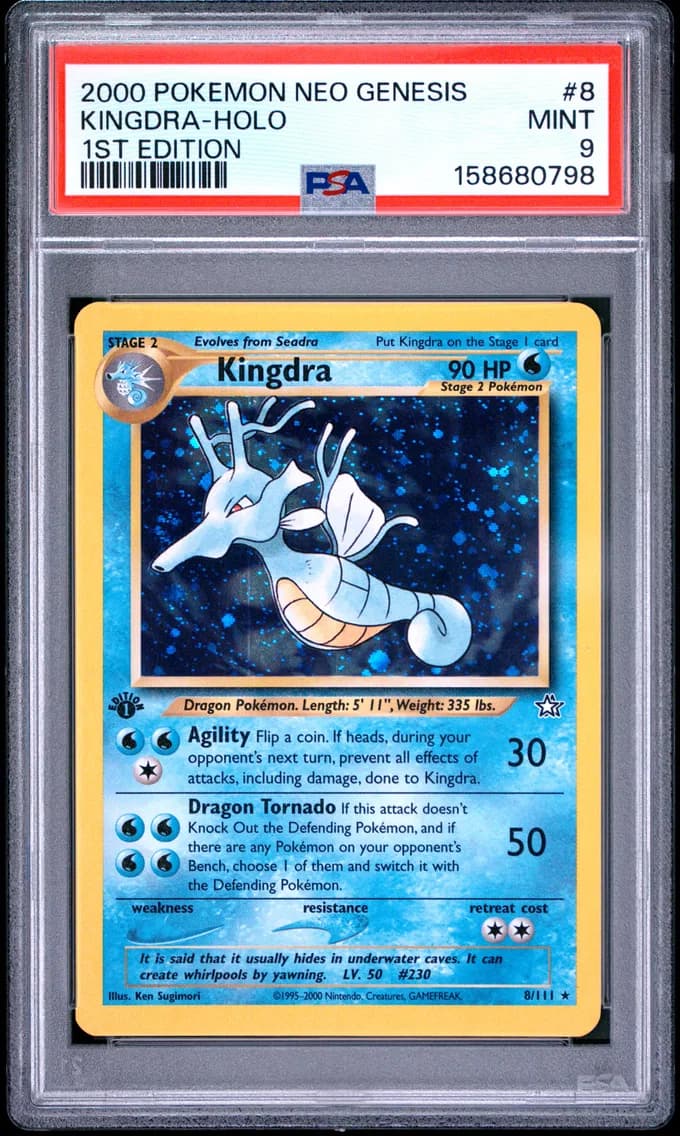 Kingdra-Holo, Neo Genesis 1st Edition, PSA 9