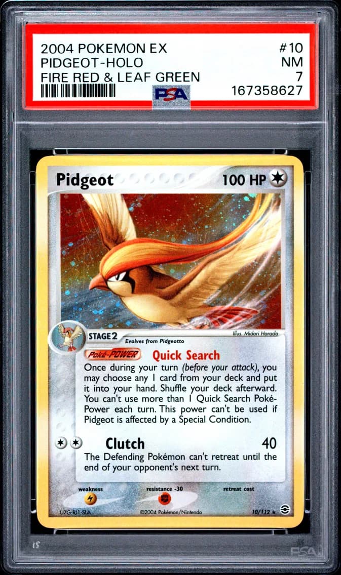 Pidgeot-Holo, EX Fire Red & Leaf Green, PSA 7