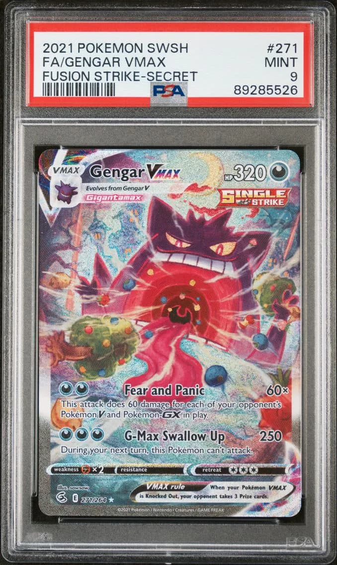 Gengar VMAX, Sword & Shield Fusion Strike, PSA 9