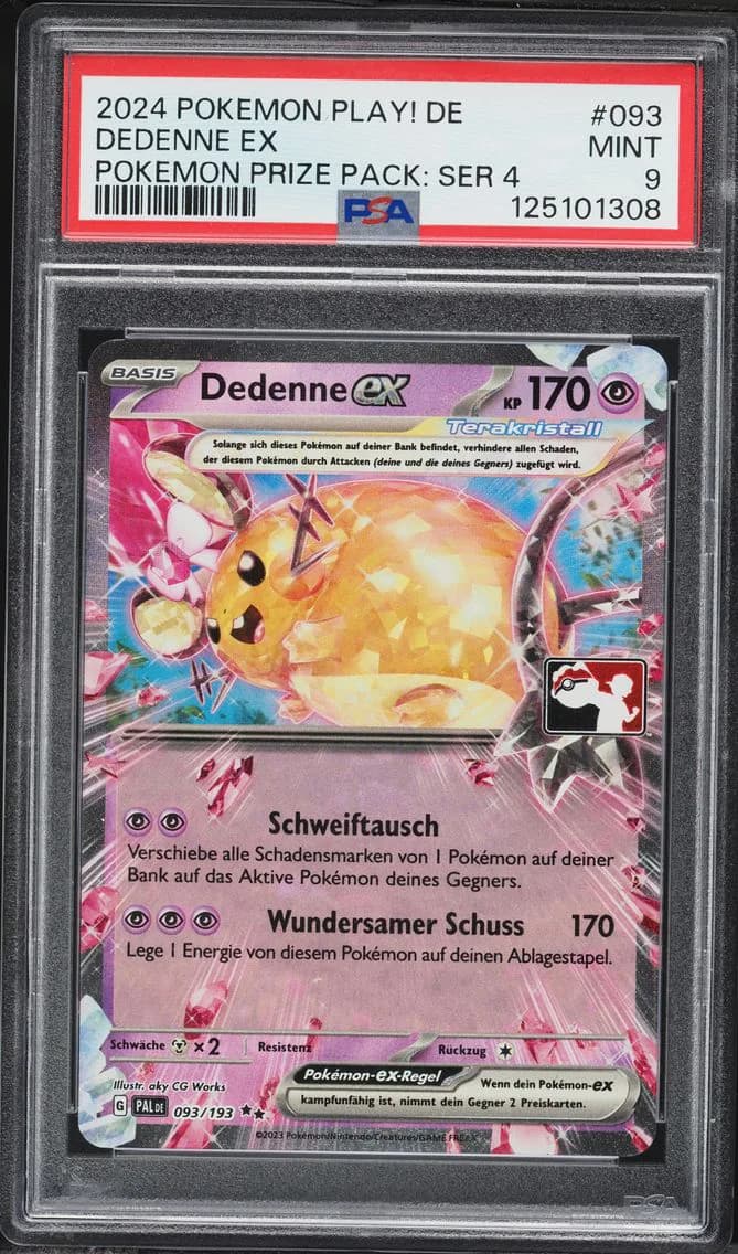 Dedenne EX, German Play! Pokemon Prize Pack: Series 4, PSA 9