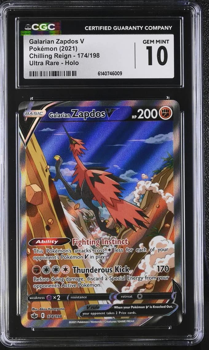 Galarian Zapdos V, Chilling Reign, CGC 10
