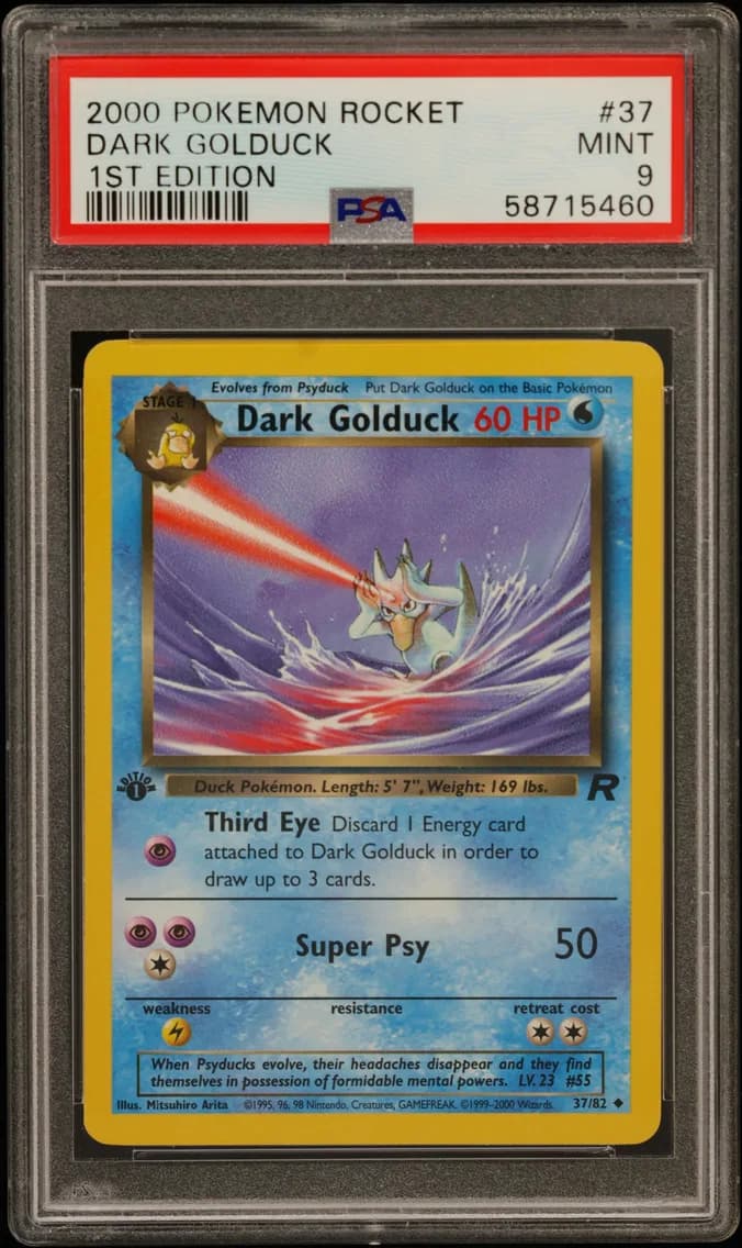 Dark Golduck 1st Edition, Rocket, PSA 9
