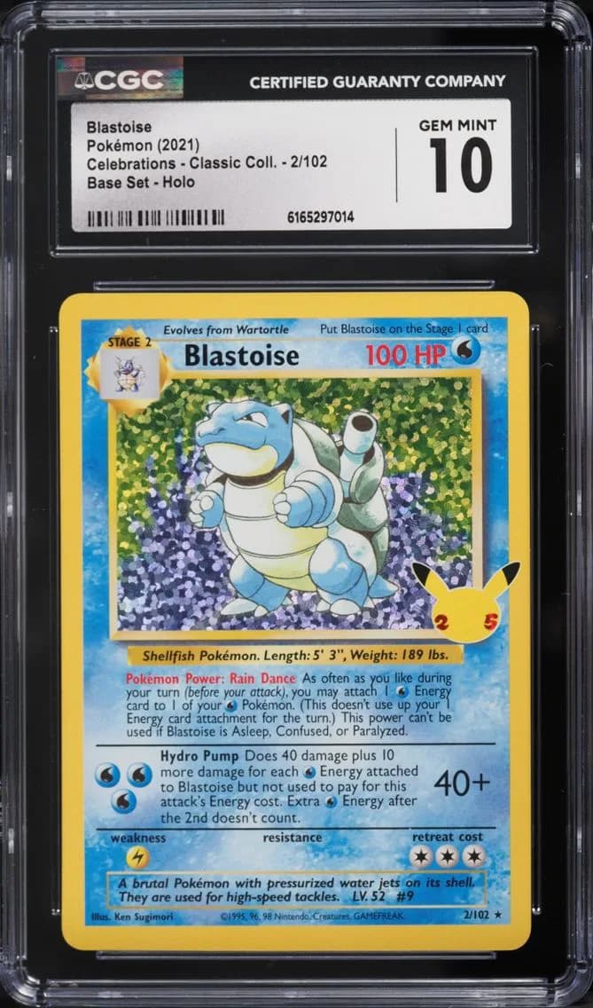 Blastoise, Celebrations - Classic Collection, CGC 10