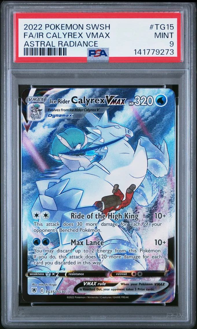 Ice Rider Calyrex VMAX, Sword & Shield Astral Radiance, PSA 9