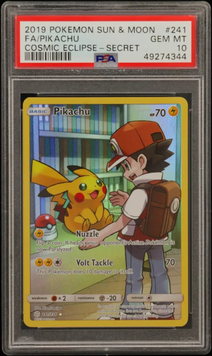 Pikachu, Sun & Moon Cosmic Eclipse, PSA 10