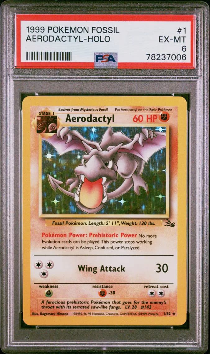 Aerodactyl-Holo, Fossil, PSA 6