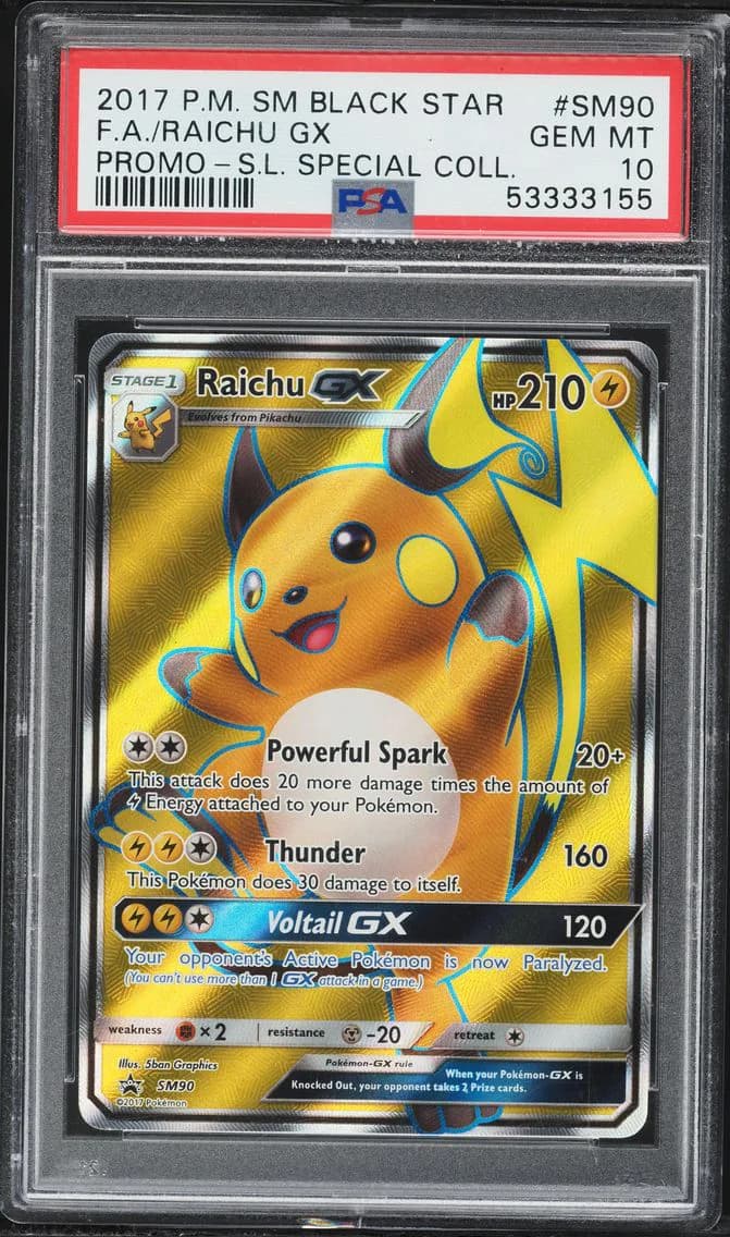 Raichu GX, SM Black Star Promo, PSA 10