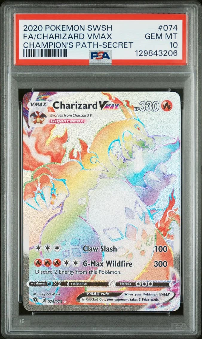 Charizard VMAX, Sword & Shield Champion's Path, PSA 10