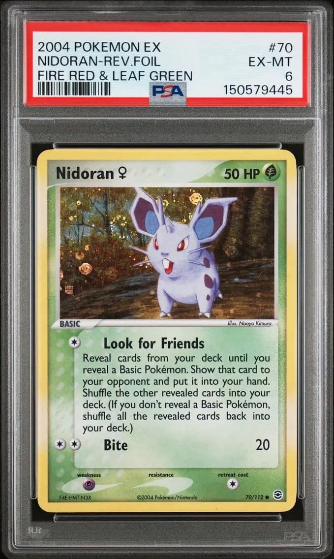 Nidoran-Reverse Foil, EX Fire Red & Leaf Green, PSA 6