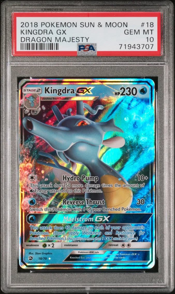 Kingdra GX, Sun & Moon Dragon Majesty, PSA 10