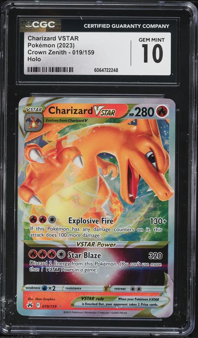 Charizard VSTAR, Crown Zenith, CGC 10