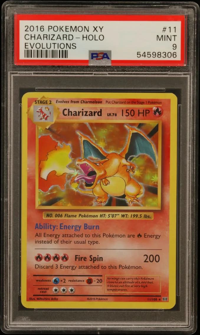 Charizard-Holo, XY Evolutions, PSA 9
