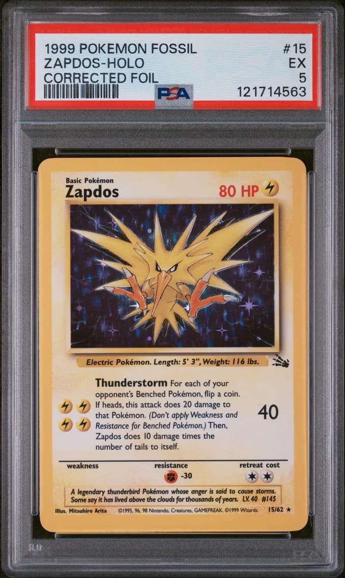 Zapdos-Holo, Fossil, PSA 5