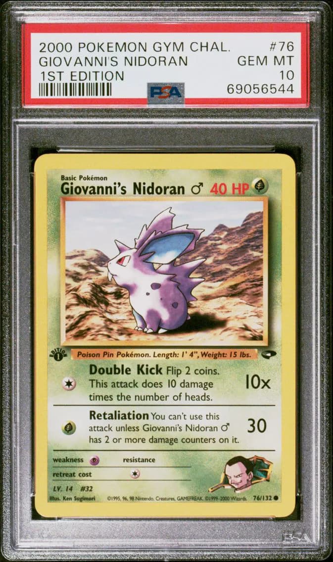 Giovanni's Nidoran 1st Edition, Gym Challenge, PSA 10