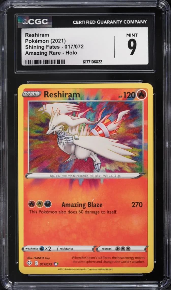 Reshiram, Shining Fates, CGC 9