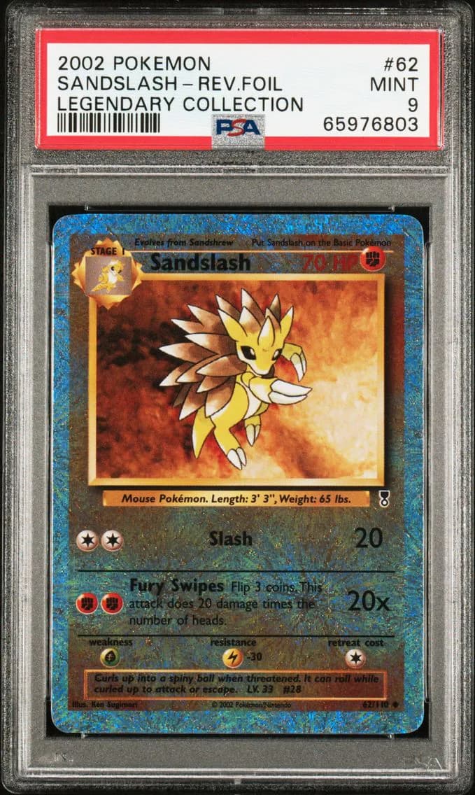 Sandslash-Reverse Foil, Legendary Collection, PSA 9