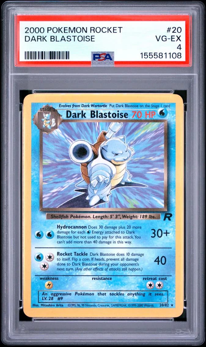 Dark Blastoise, Rocket, PSA 4