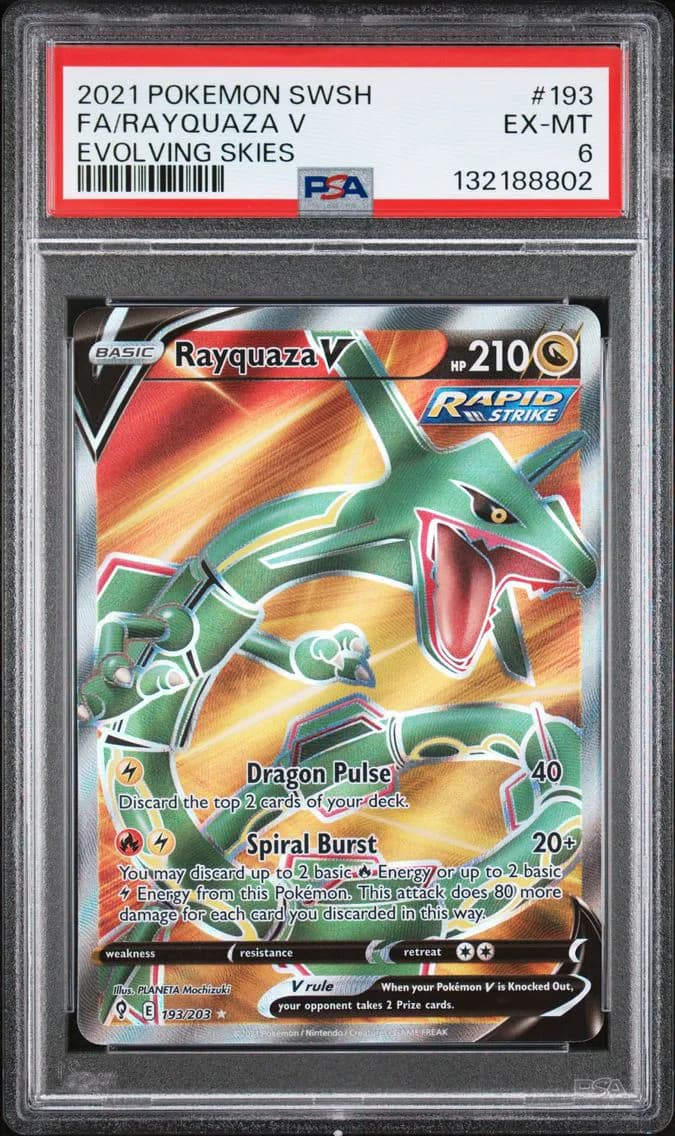 Rayquaza V, Sword & Shield Evolving Skies, PSA 6