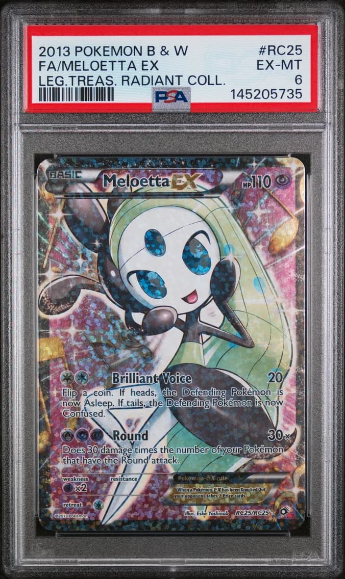 Meloetta EX, Black & White Legendary Treasures Radiant Collection, PSA 6