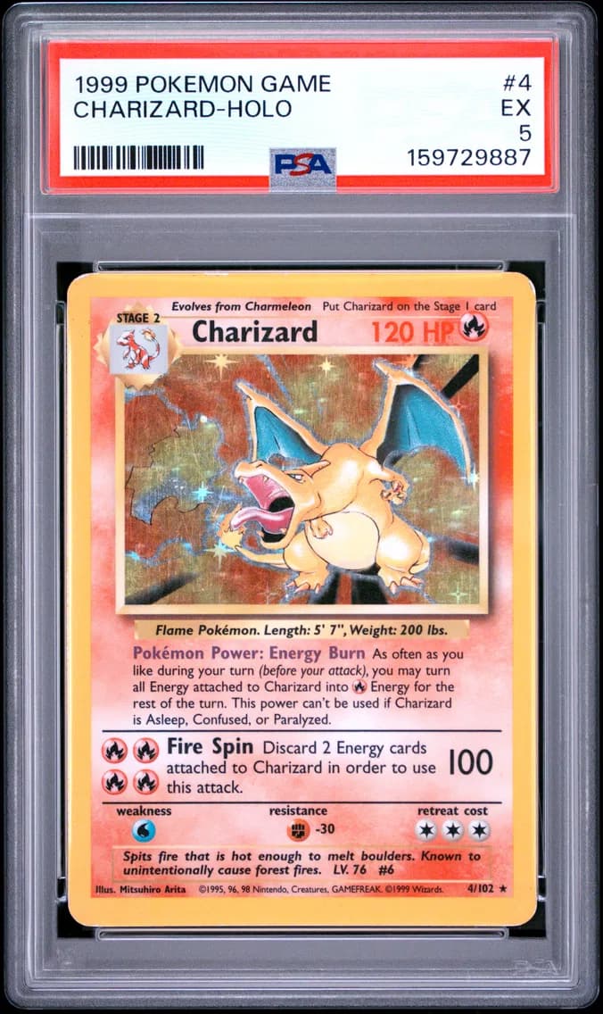 Charizard-Holo, Game, PSA 5