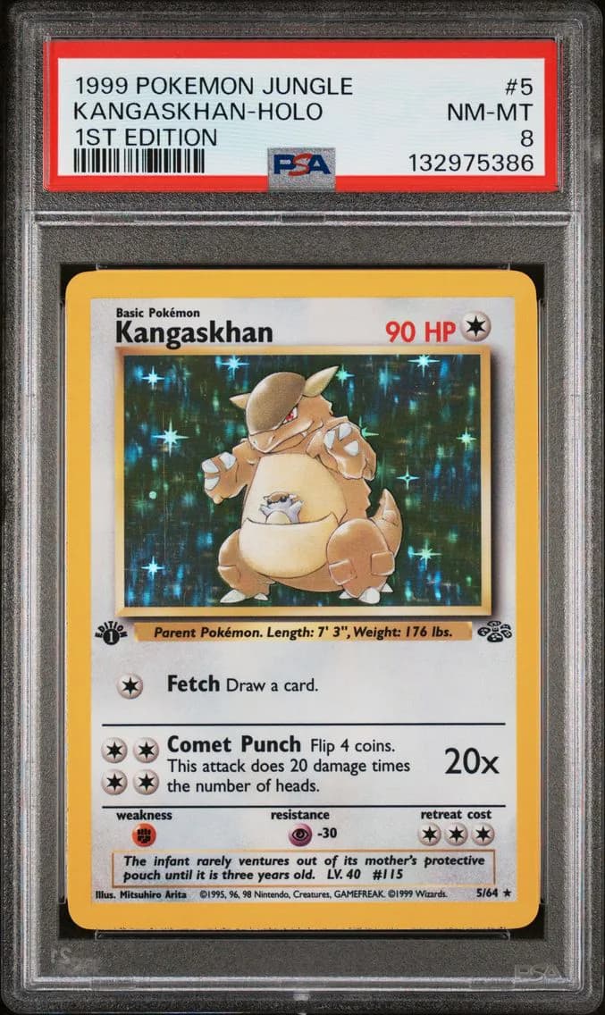 Kangaskhan-Holo 1st Edition, Jungle, PSA 8