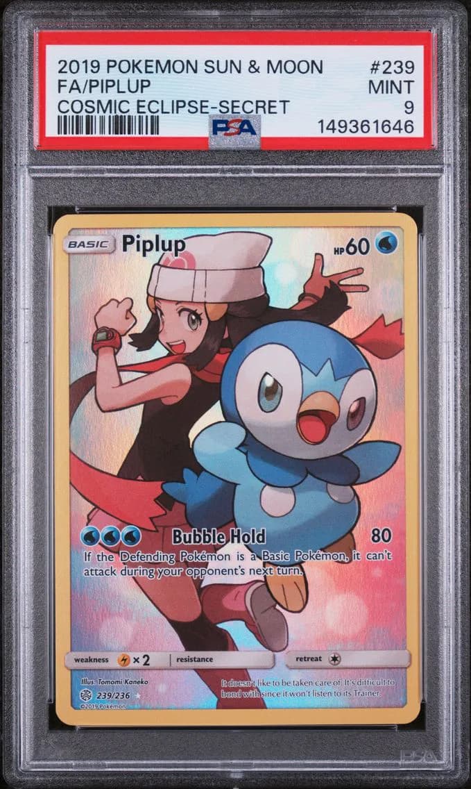 Piplup, Sun & Moon Cosmic Eclipse, PSA 9