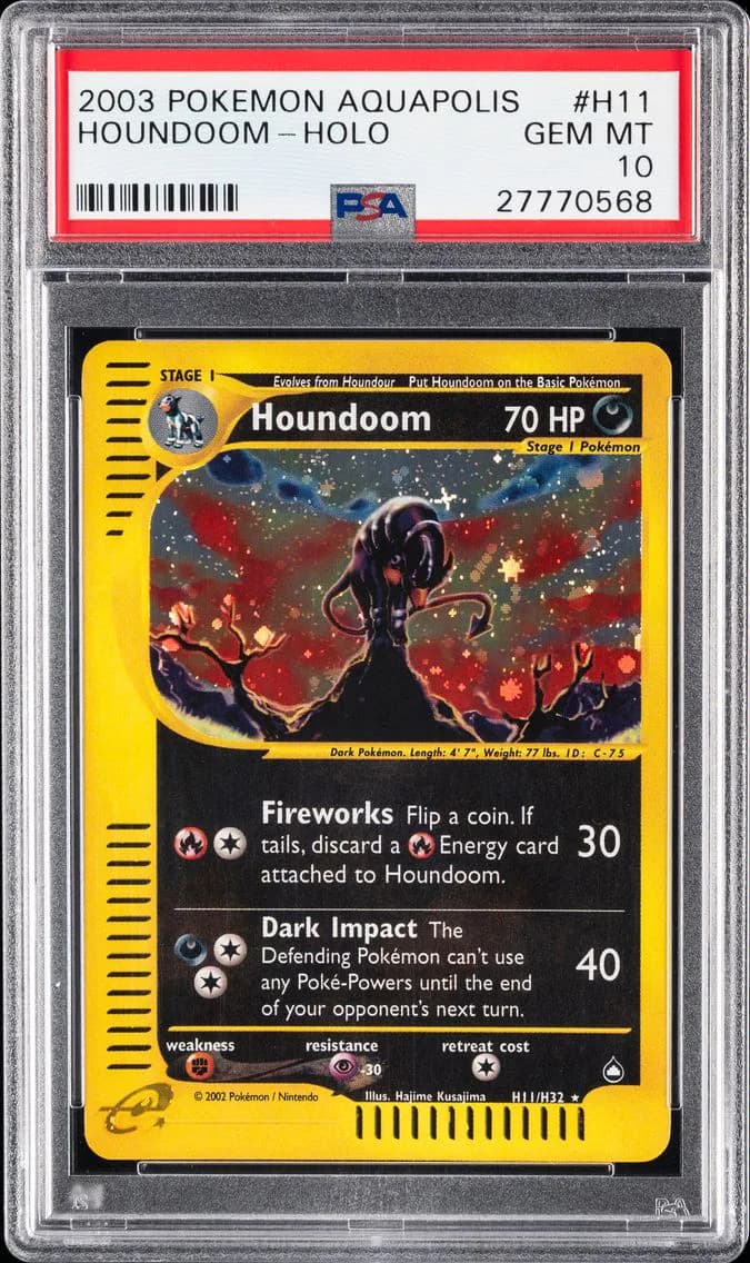 Houndoom-Holo, Aquapolis, PSA 10
