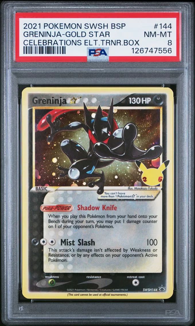 Greninja-Gold Star, Swsh Black Star Promo, PSA 8