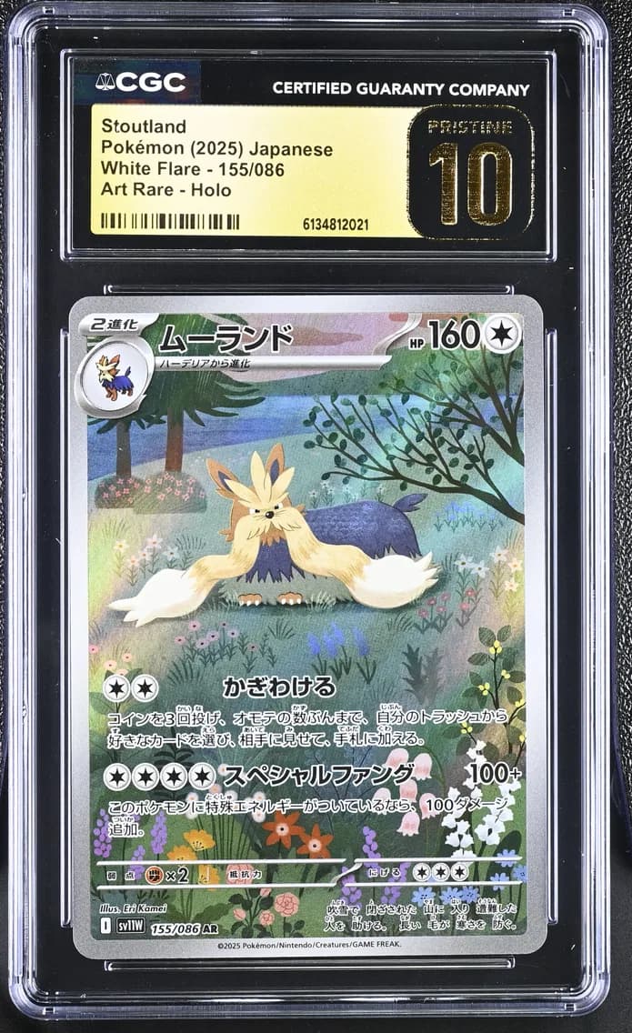 Stoutland, White Flare - sv11W - Japanese, CGC 10