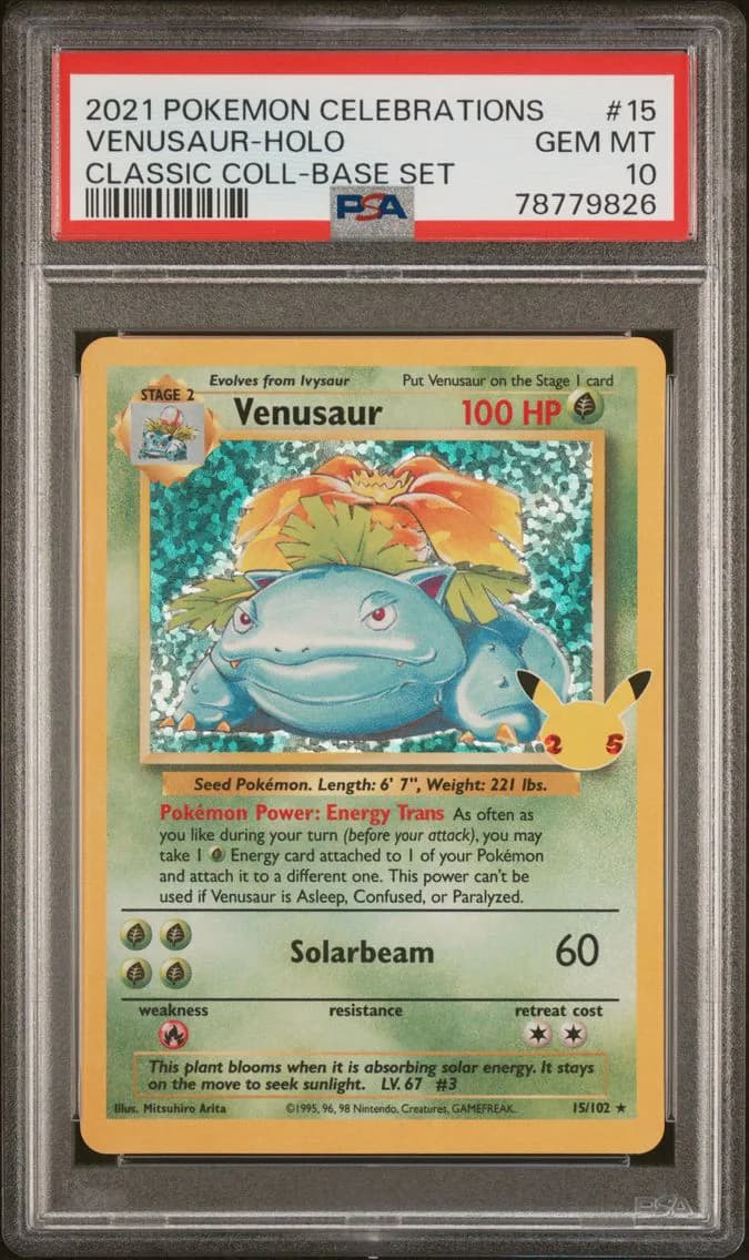 Venusaur-Holo, Celebrations Classic Collection, PSA 10