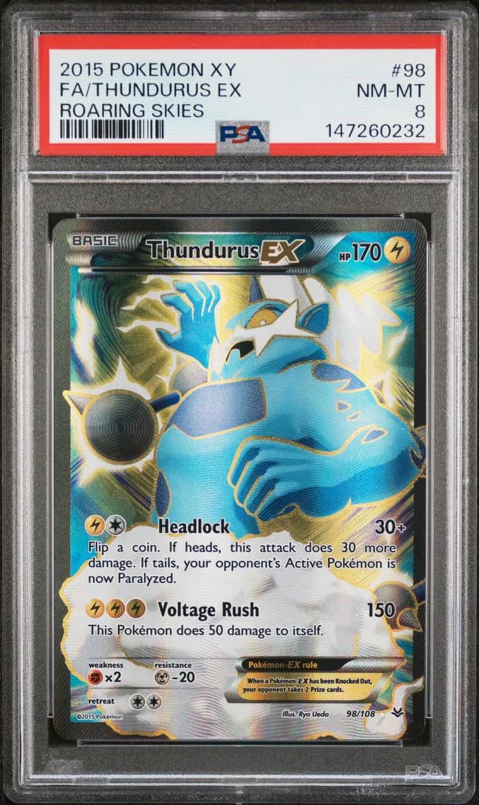 Thundurus EX, XY Roaring Skies, PSA 8
