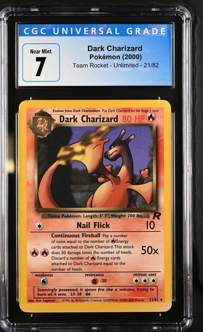 Dark Charizard, Team Rocket - Unlimited, CGC 7