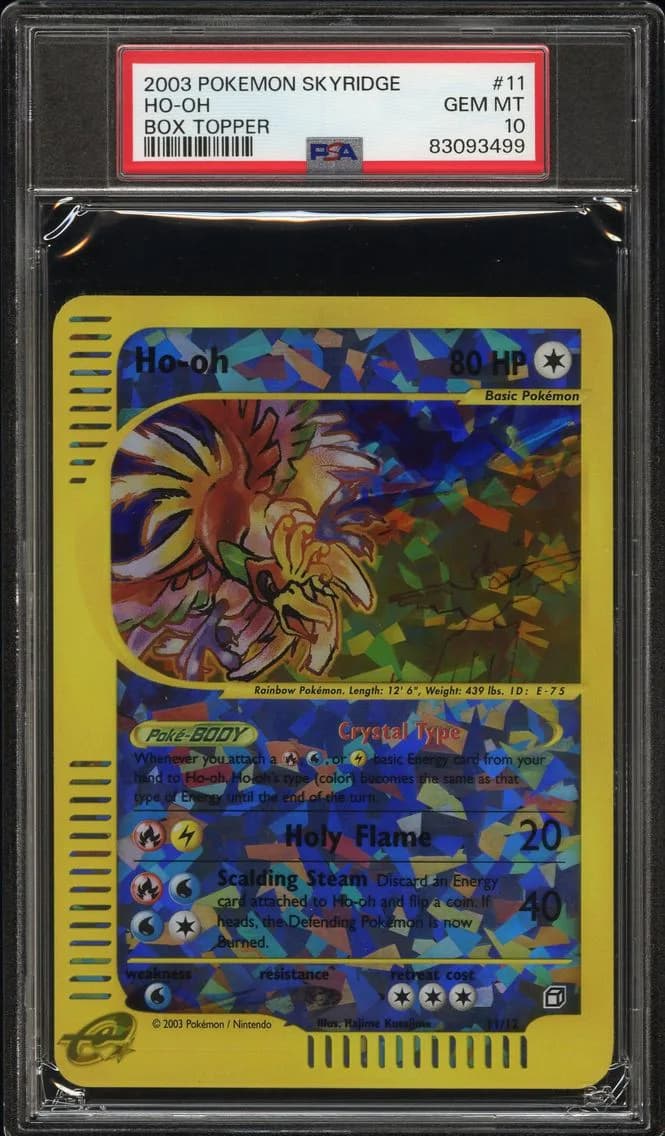 HO-Oh, Skyridge Box Topper, PSA 10
