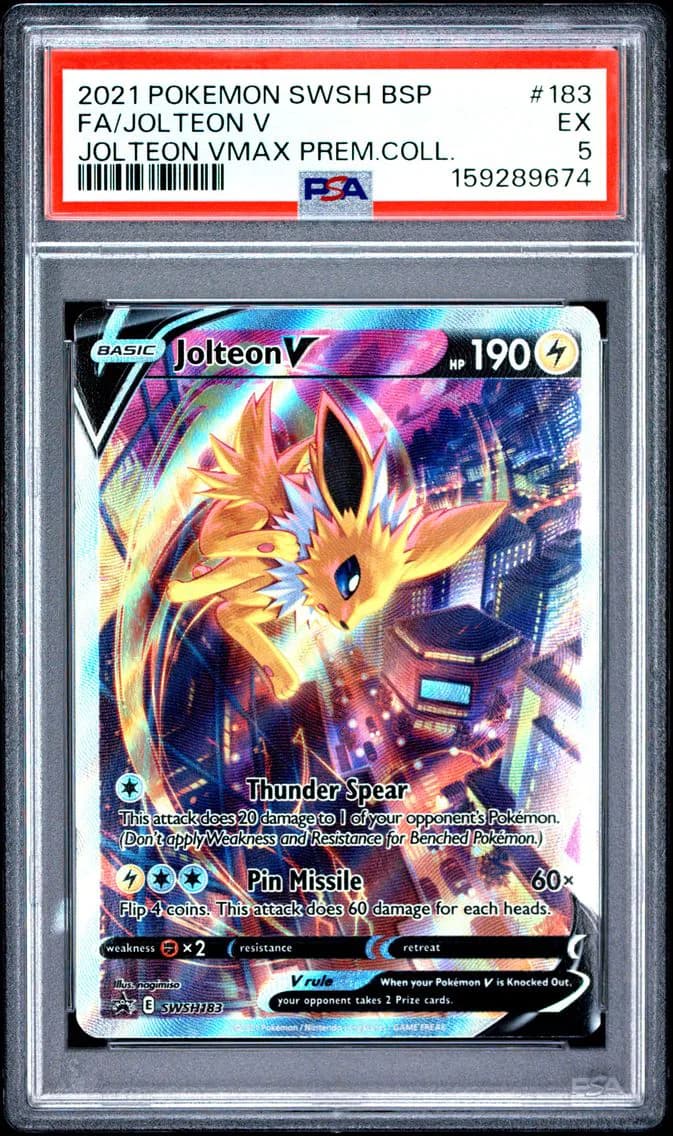Jolteon V, Swsh Black Star Promo, PSA 5
