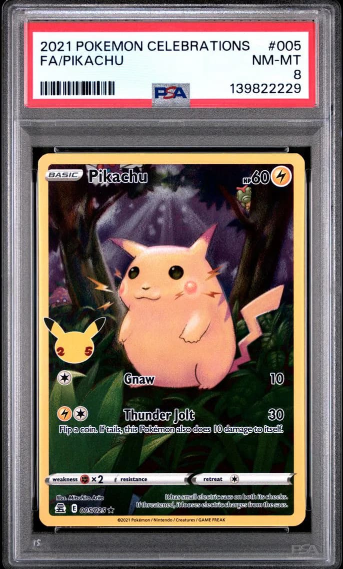 Pikachu, Celebrations, PSA 8