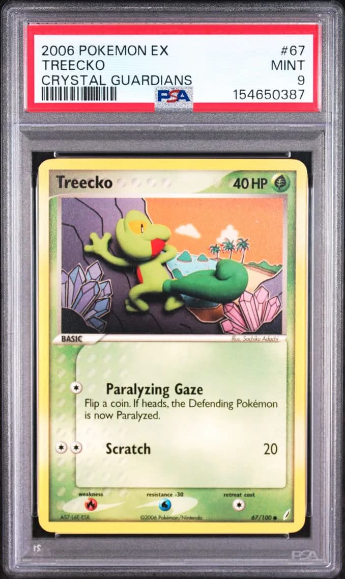 Treecko, EX Crystal Guardians, PSA 9