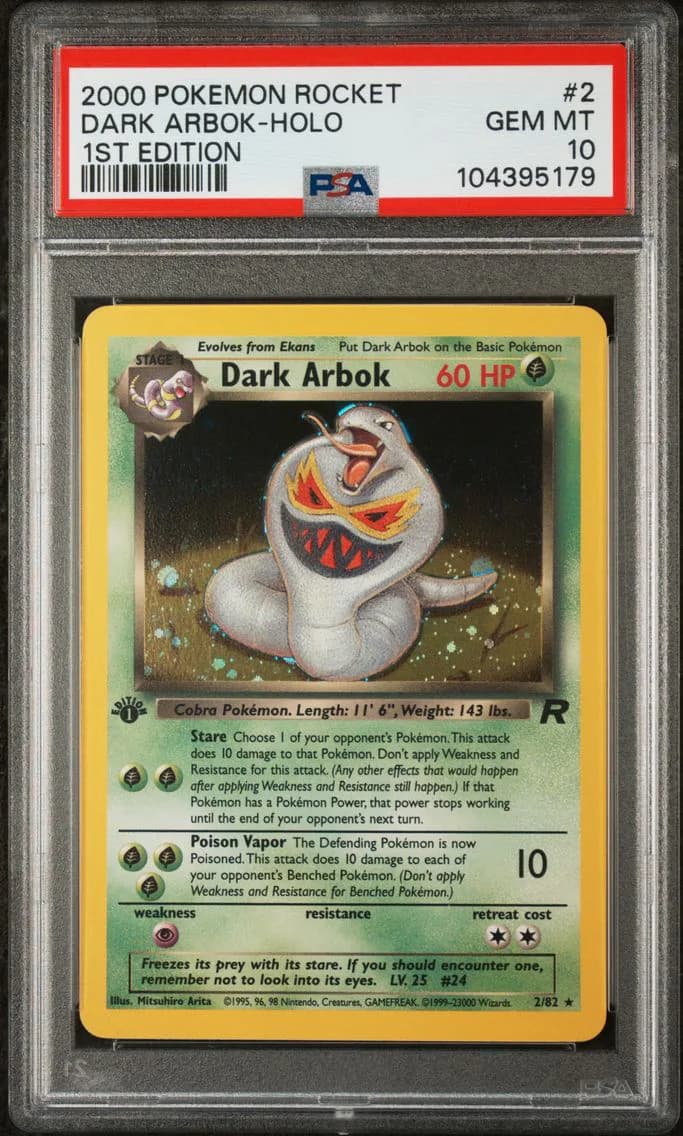 Dark Arbok-Holo 1st Edition, Rocket, PSA 10