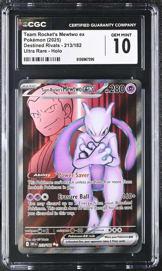 Team Rocket's Mewtwo ex, Destined Rivals, CGC 10