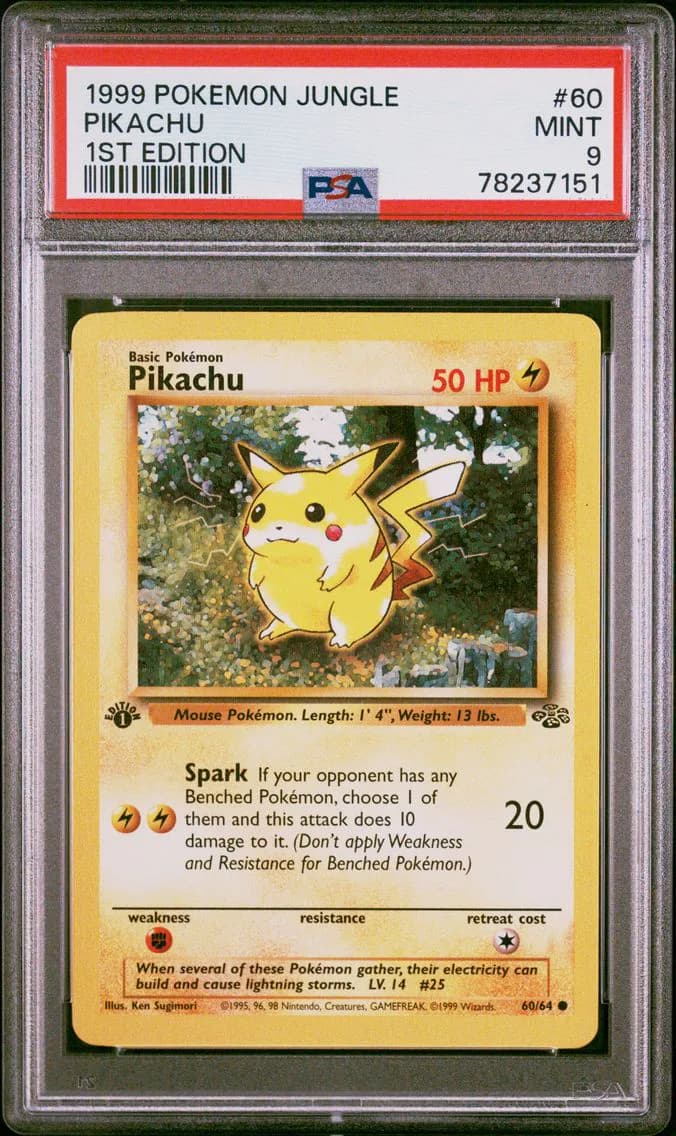 Pikachu 1st Edition, Jungle, PSA 9
