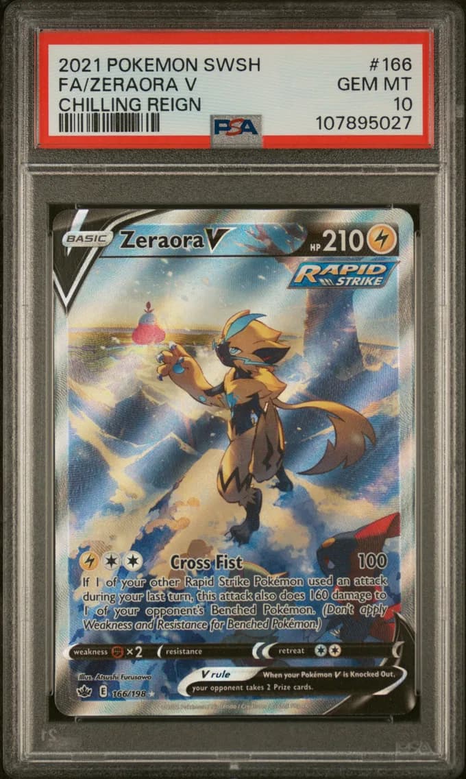 Zeraora V, Sword & Shield Chilling Reign, PSA 10