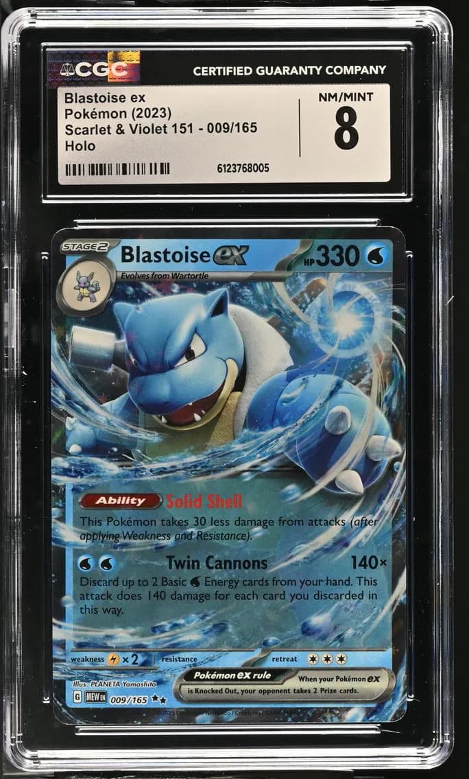 Blastoise ex, Scarlet & Violet 151, CGC 8