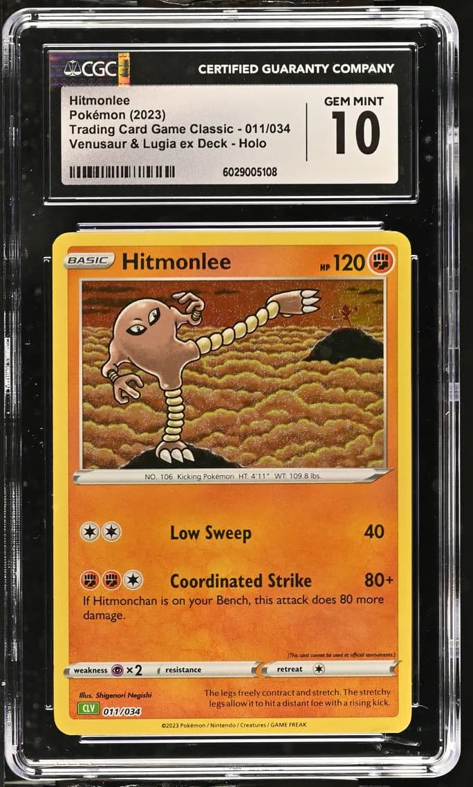 Hitmonlee, Trading Card Game Classic - CLV, CLC, CLB, CGC 10