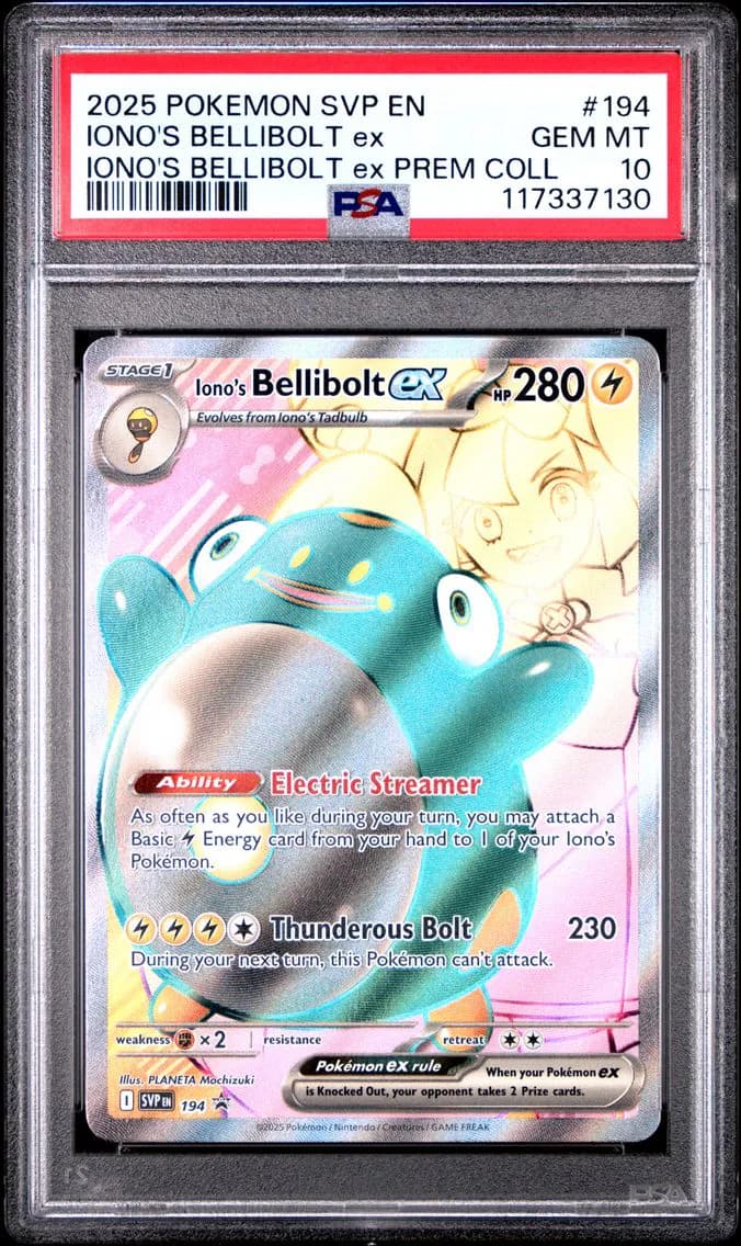 Iono's Bellibolt EX, SV Black Star Promo, PSA 10
