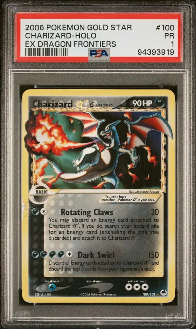 Charizard-Holo, EX Dragon Frontiers, PSA 1